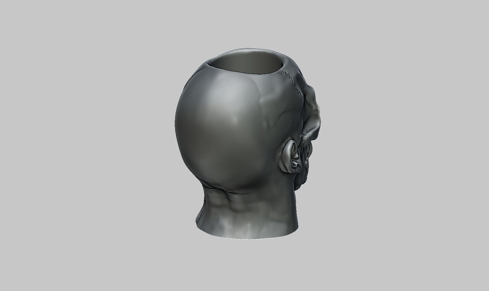 Skull pen holder Cyborg pen holder 3D print model_7