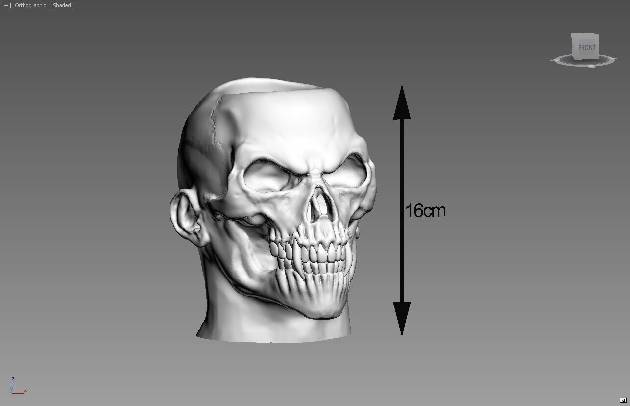 Skull pen holder Cyborg pen holder 3D print model_3