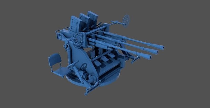 Type 96 25mm triple mount - Commercial license - 1-350 scale 3D print model