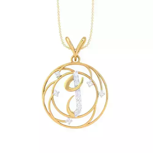 3D Printable Cad jewelry design of Lady diamond Letter Pendant