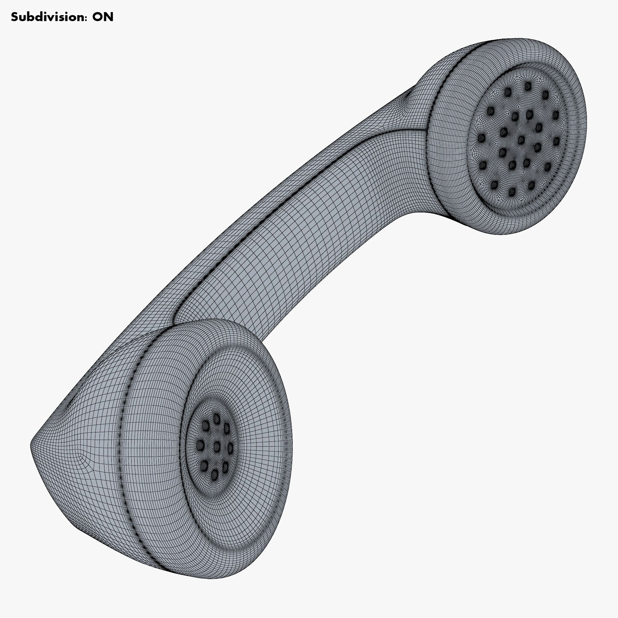 Vintage Retro Telephone Handset M1 3D model_27