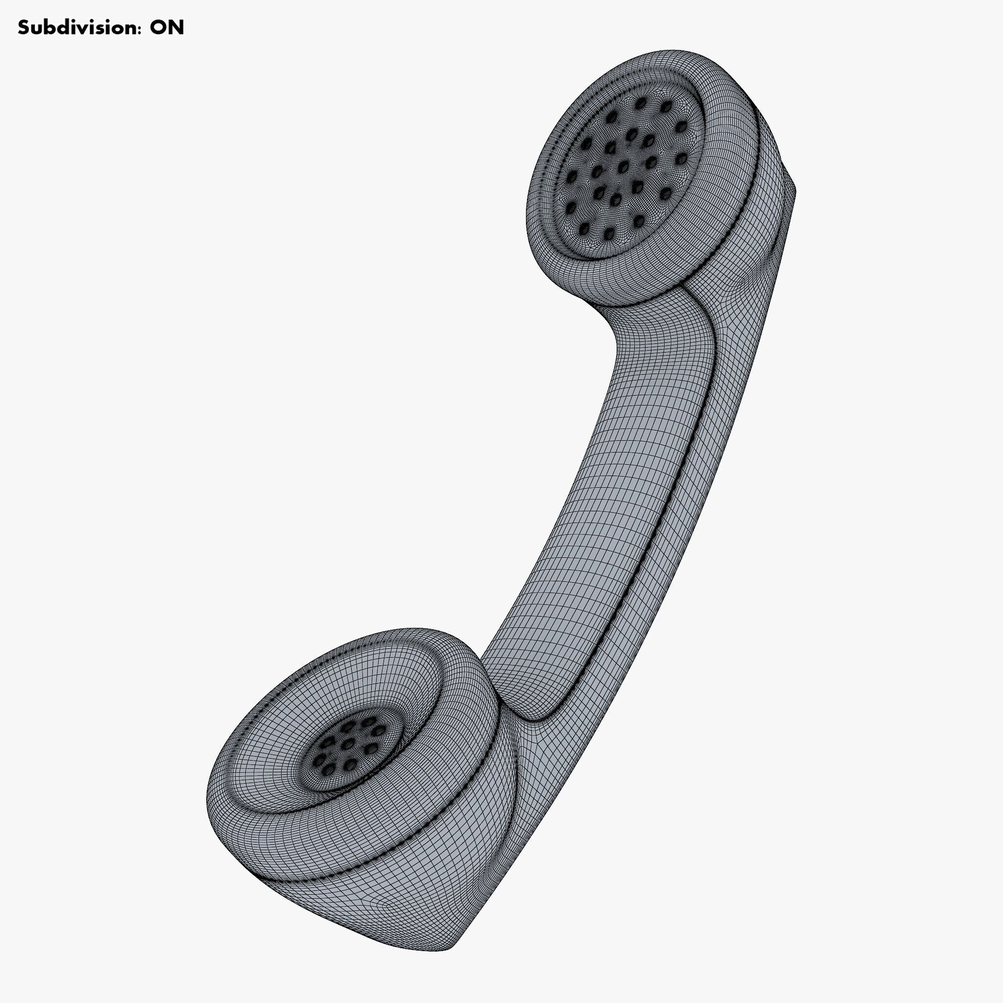 Vintage Retro Telephone Handset M1 3D model_13