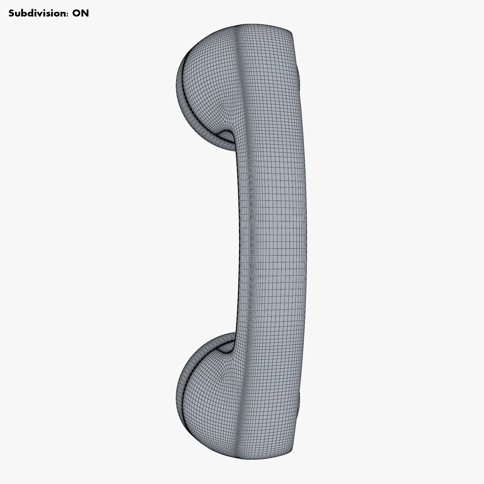 Vintage Retro Telephone Handset M1 3D model_21