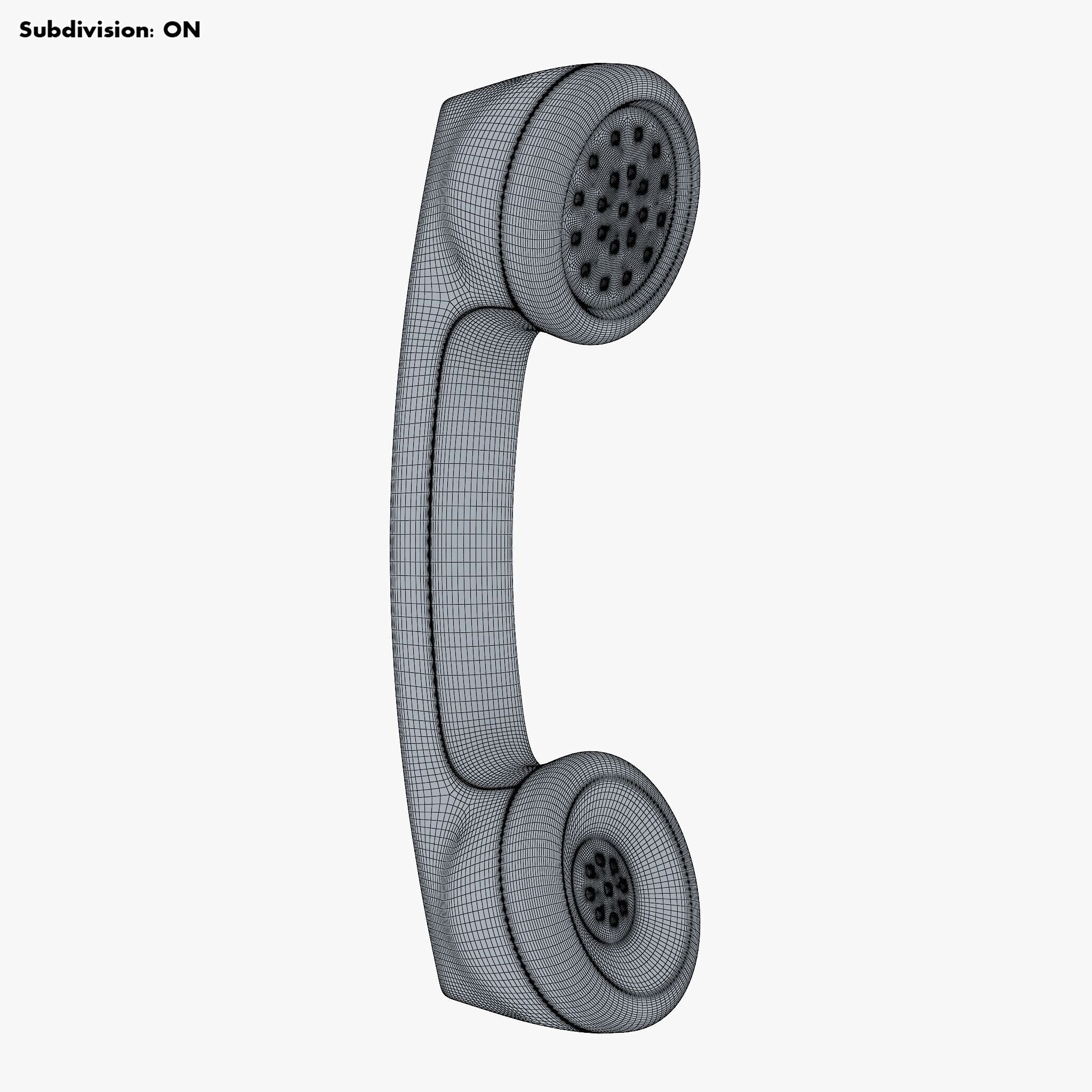 Vintage Retro Telephone Handset M1 3D model_19