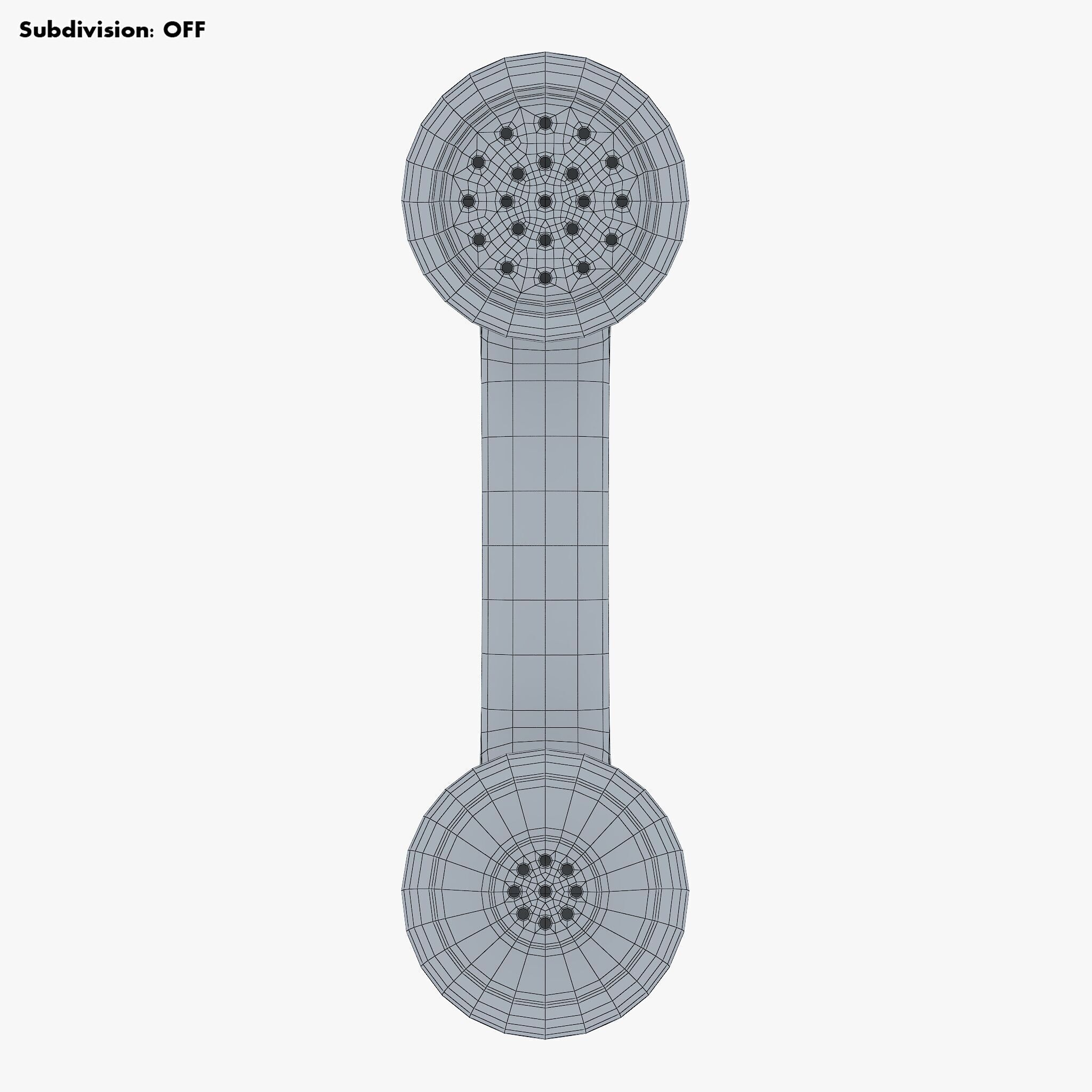 Vintage Retro Telephone Handset M1 3D model_18