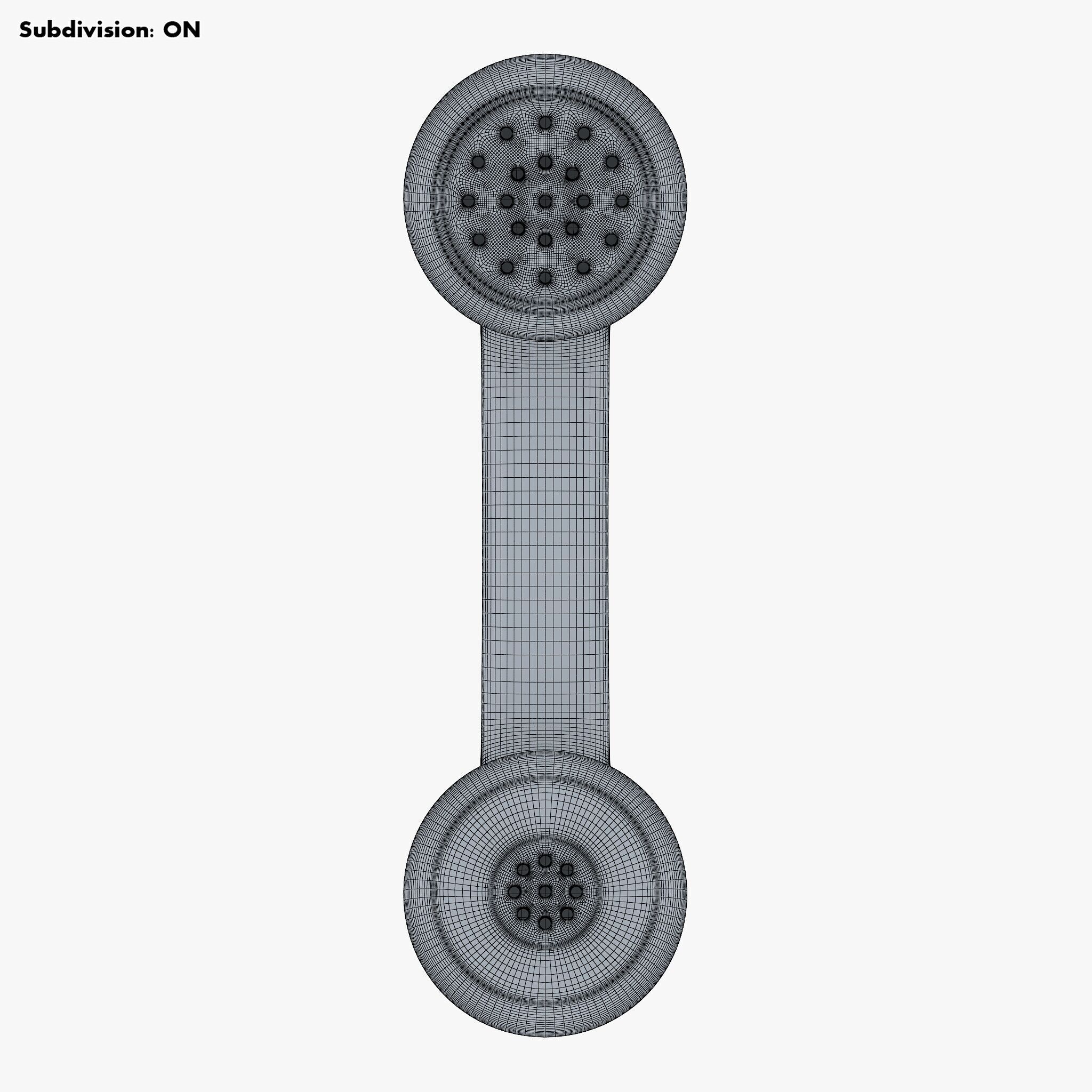 Vintage Retro Telephone Handset M1 3D model_17