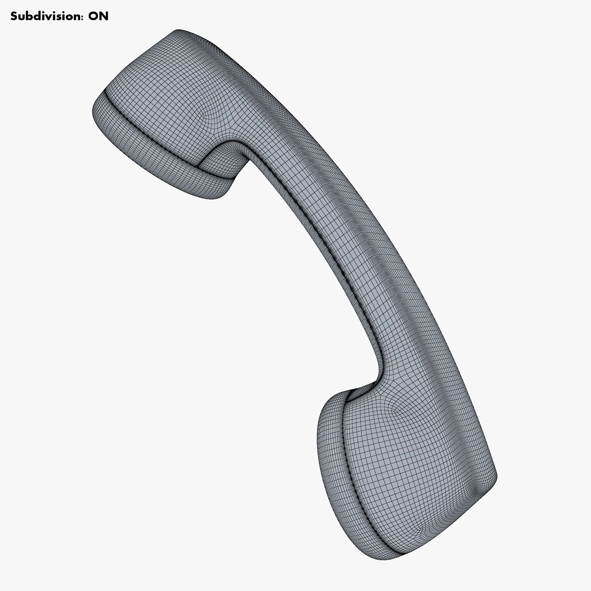 Vintage Retro Telephone Handset M1 3D model_15