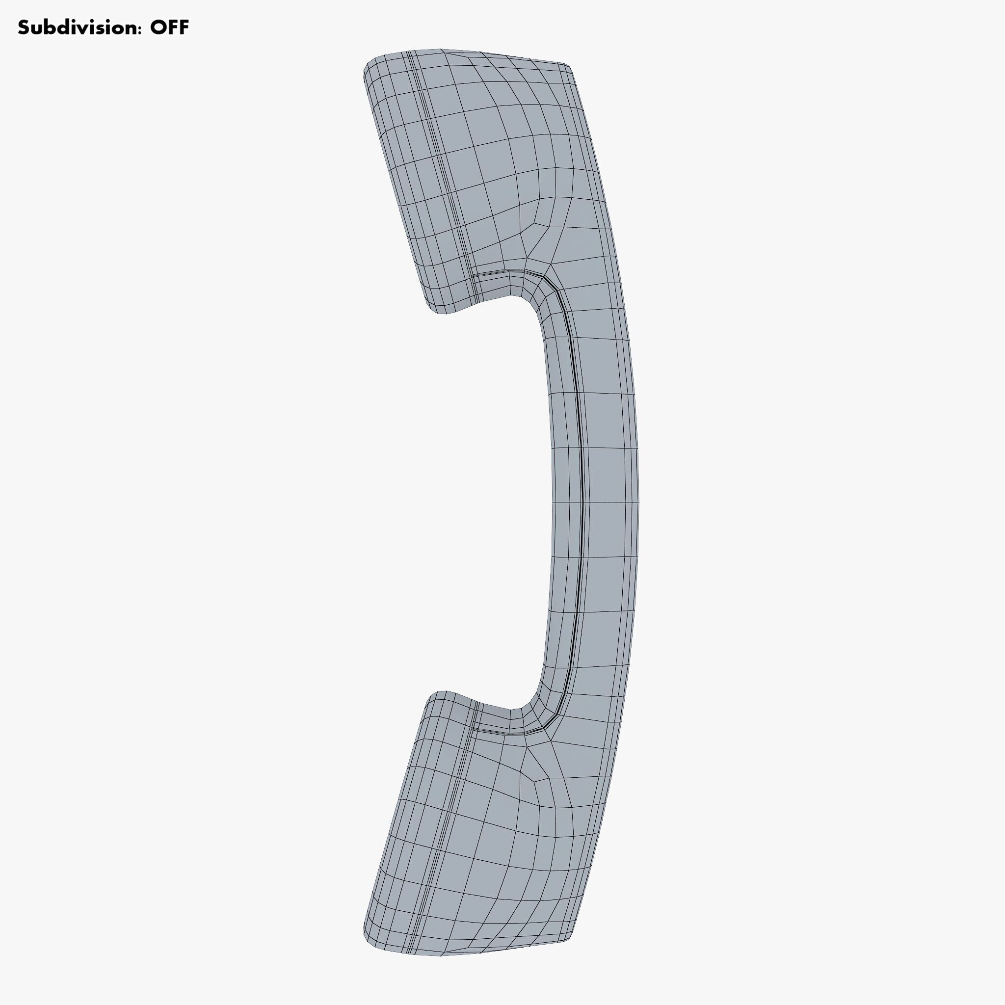 Vintage Retro Telephone Handset M1 3D model_24