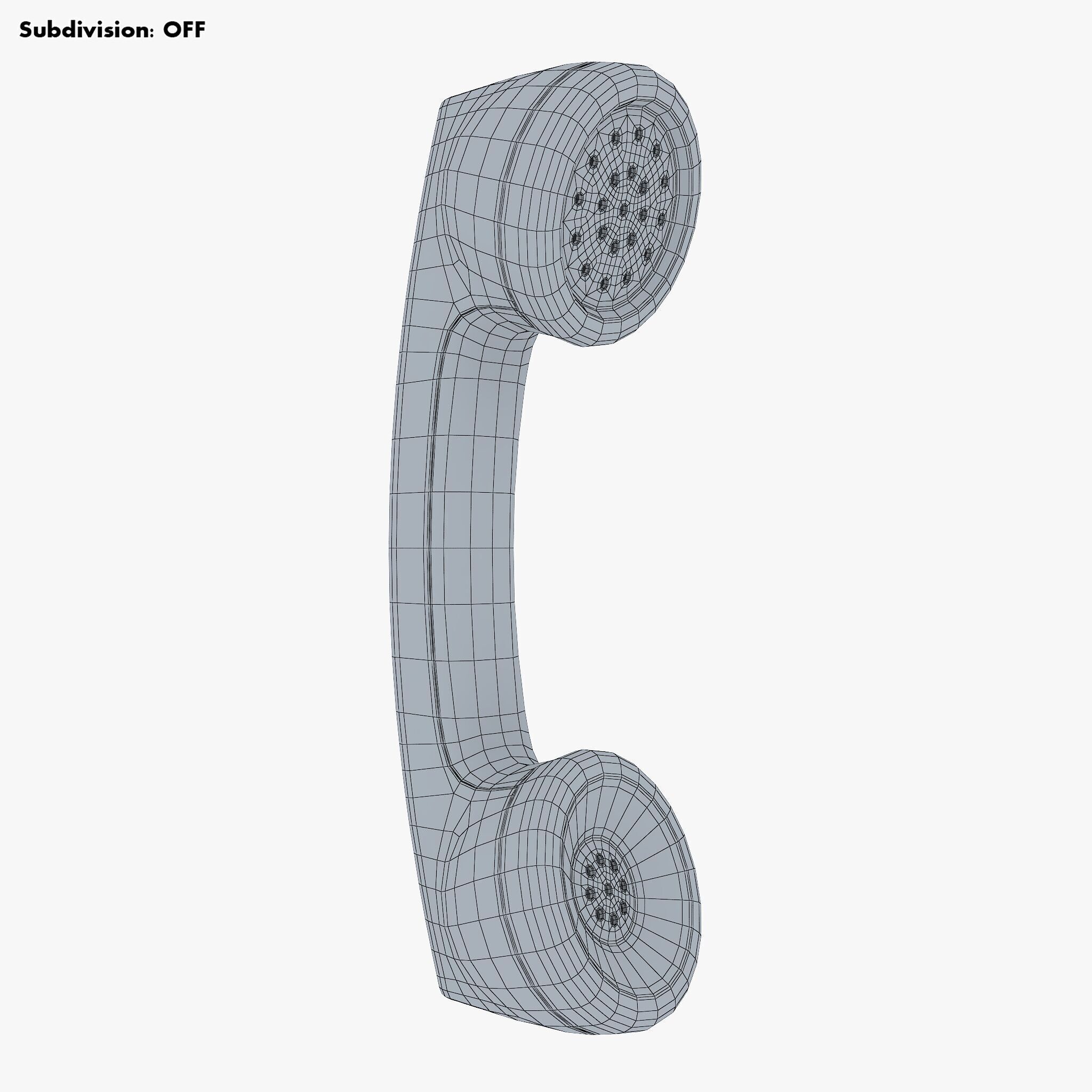 Vintage Retro Telephone Handset M1 3D model_20