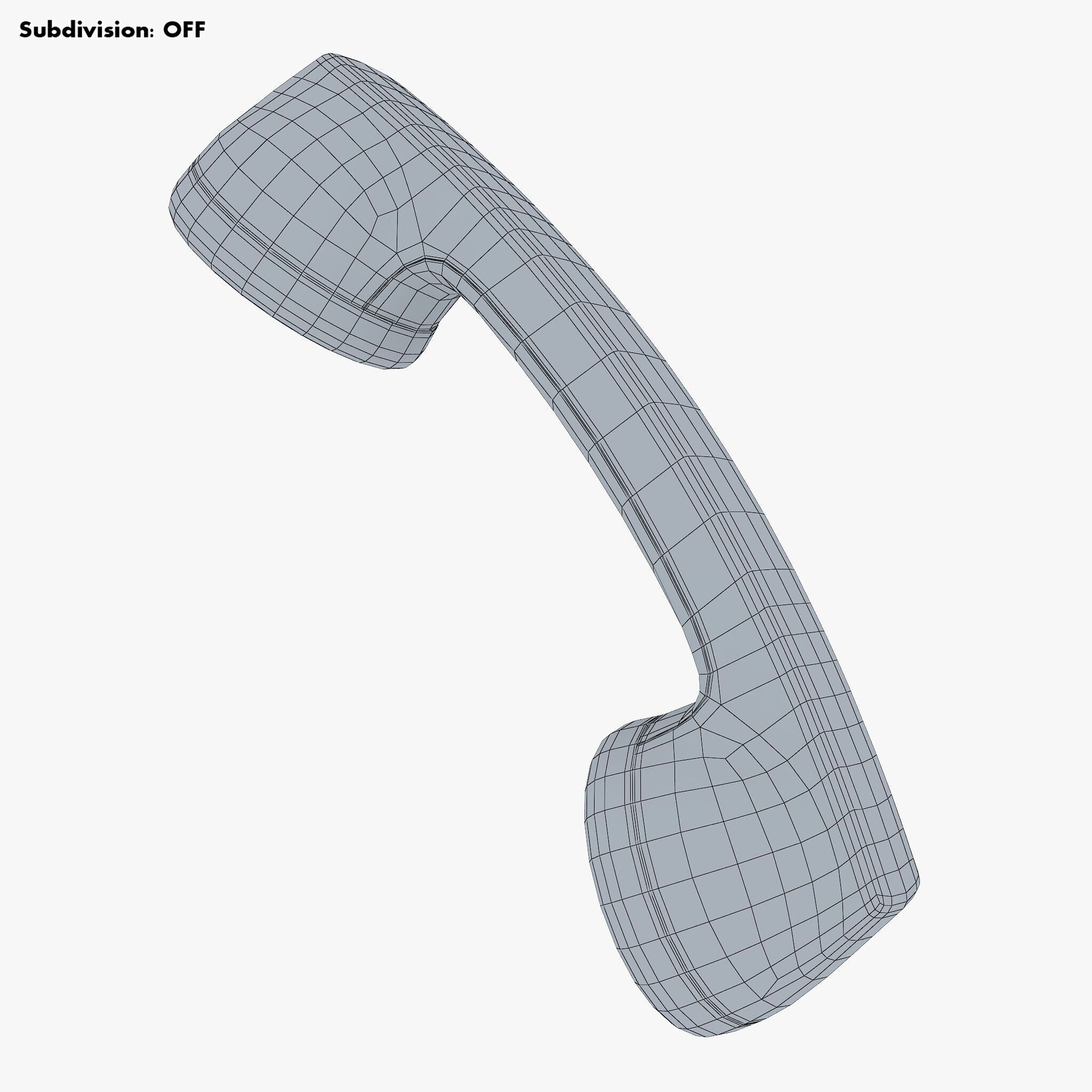 Vintage Retro Telephone Handset M1 3D model_16