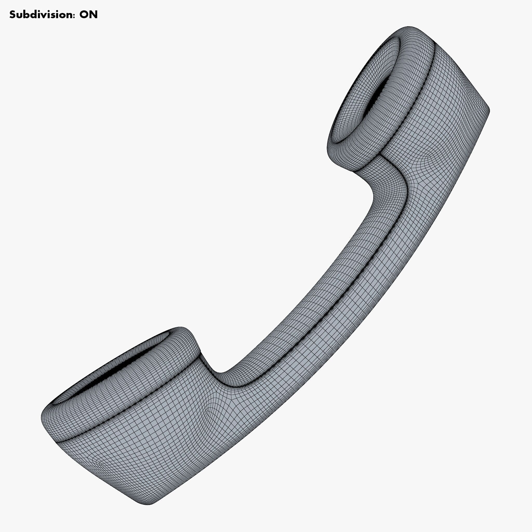 Vintage Retro Telephone Handset M1 3D model_29