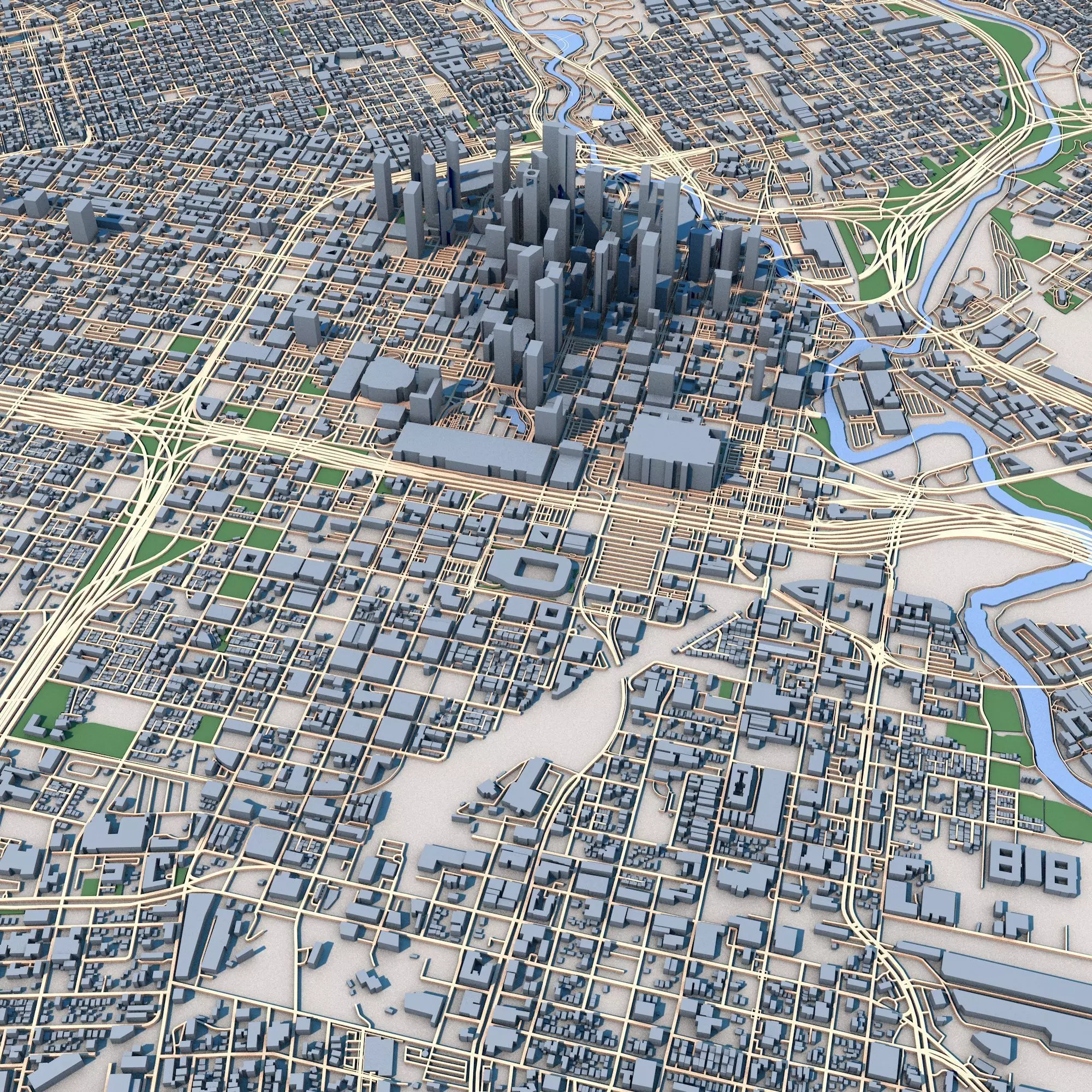 Houston City Texas United States 3D model_0