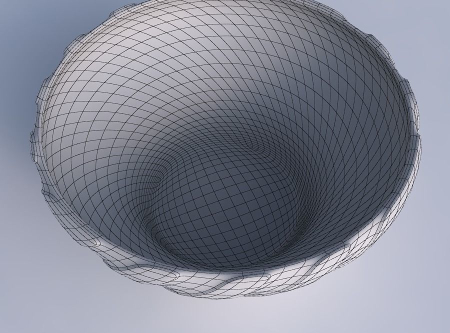 Bowl wide and twisted with smooth vertical ribbons 3D print model_6
