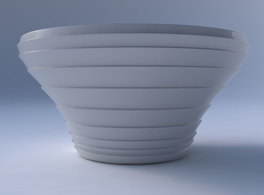 Bowl wide and twisted with horizontal layers 3D print model_4