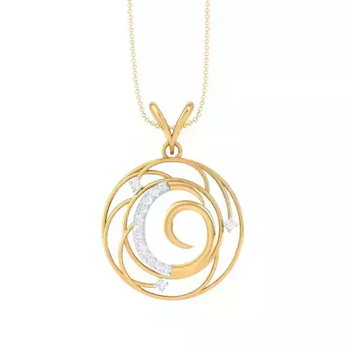 3D Printable Cad jewelry design of Lady diamond Letter Pendant