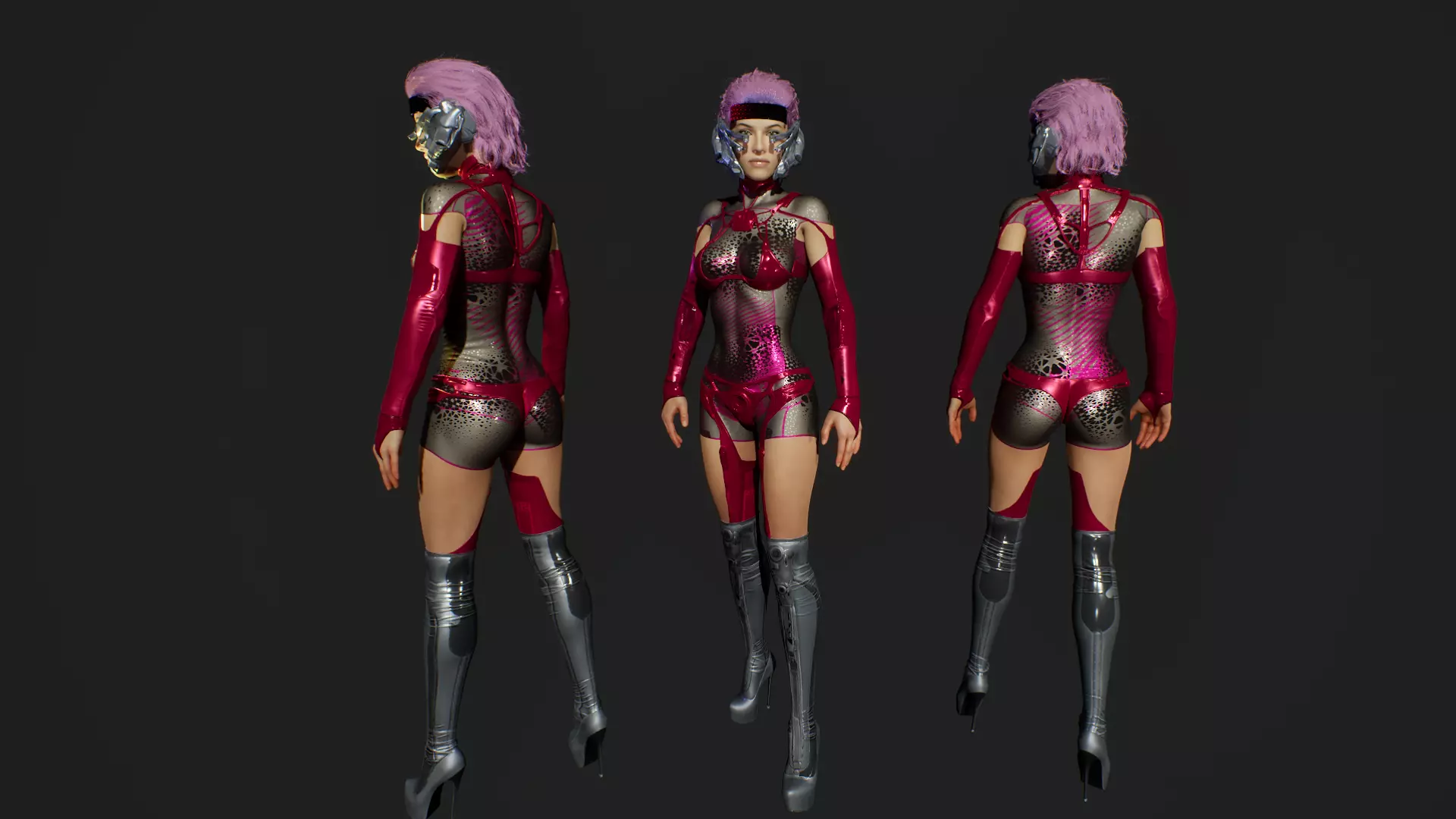 CybG unreal engine character Low-poly 3D model