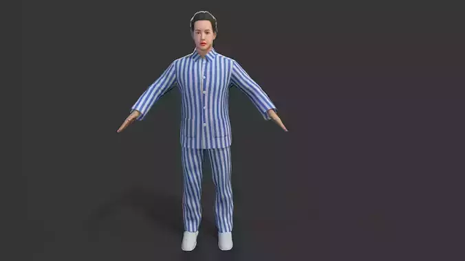 Female Patient Low-poly 3D model