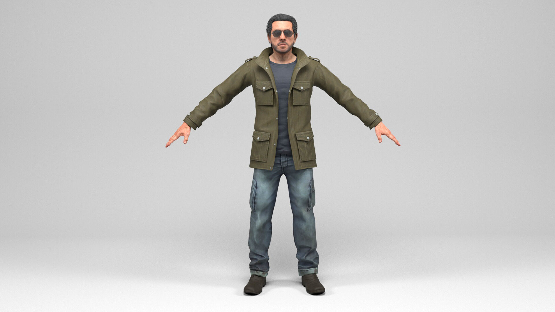 Man 4 Collection Low-poly 3D model_2
