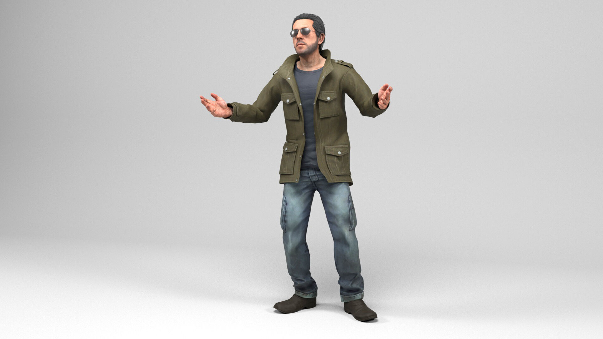 Man 4 Collection Low-poly 3D model_10