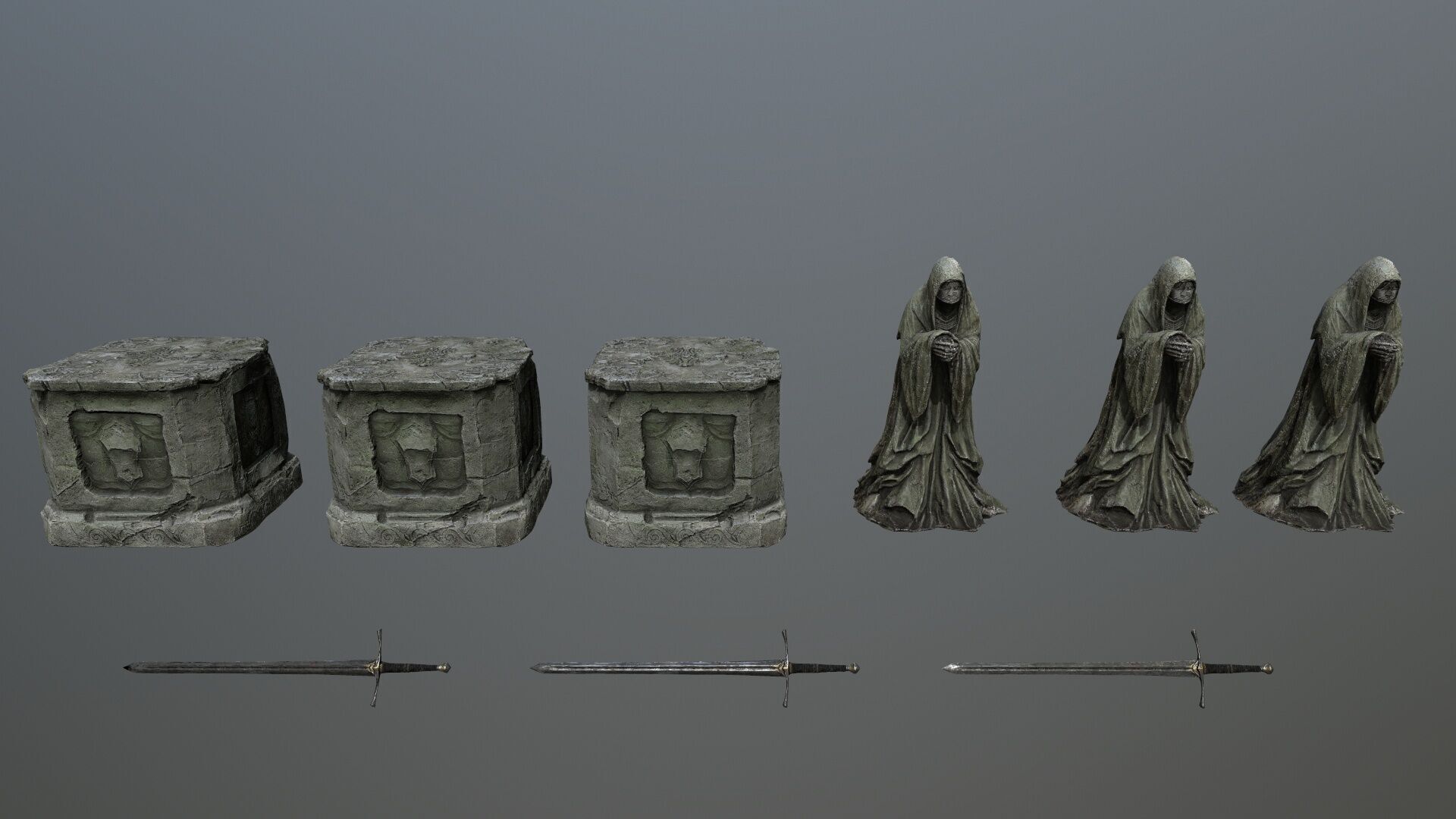   Ruin Set Low-poly 3D model_9