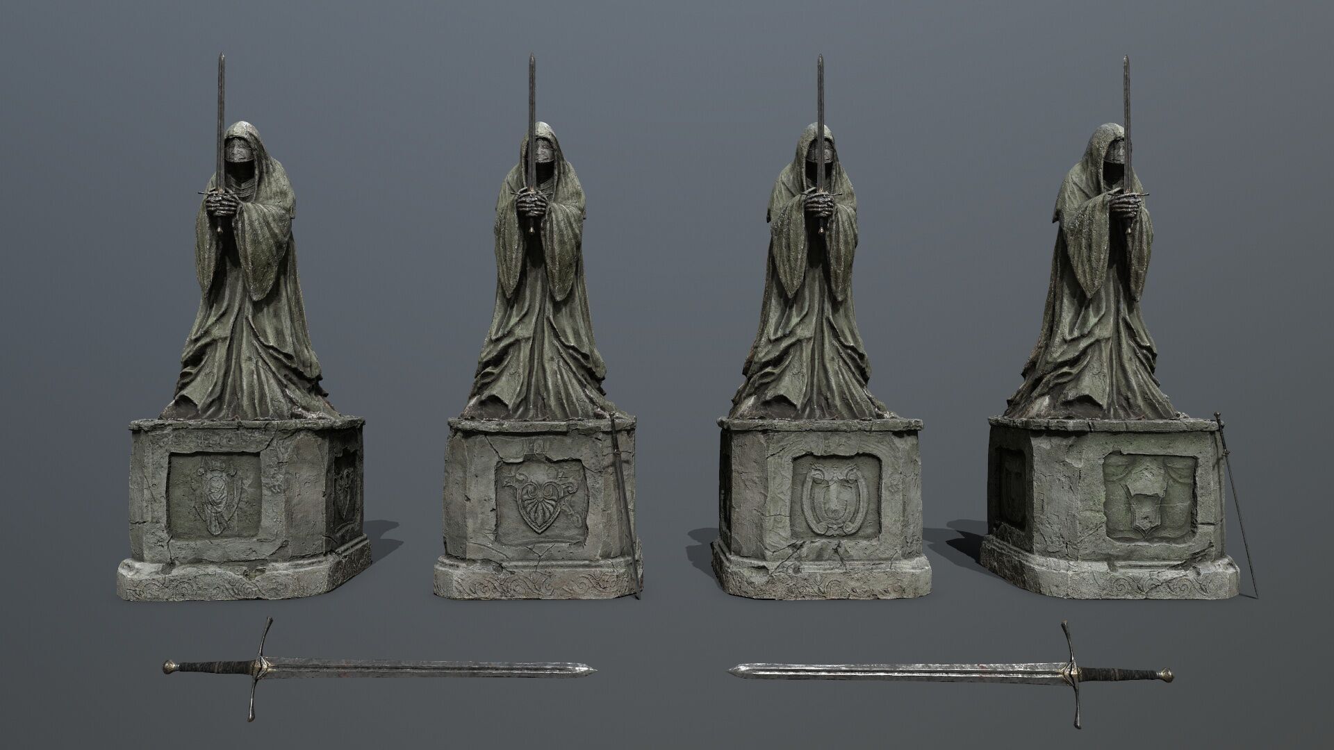   Ruin Set Low-poly 3D model_1