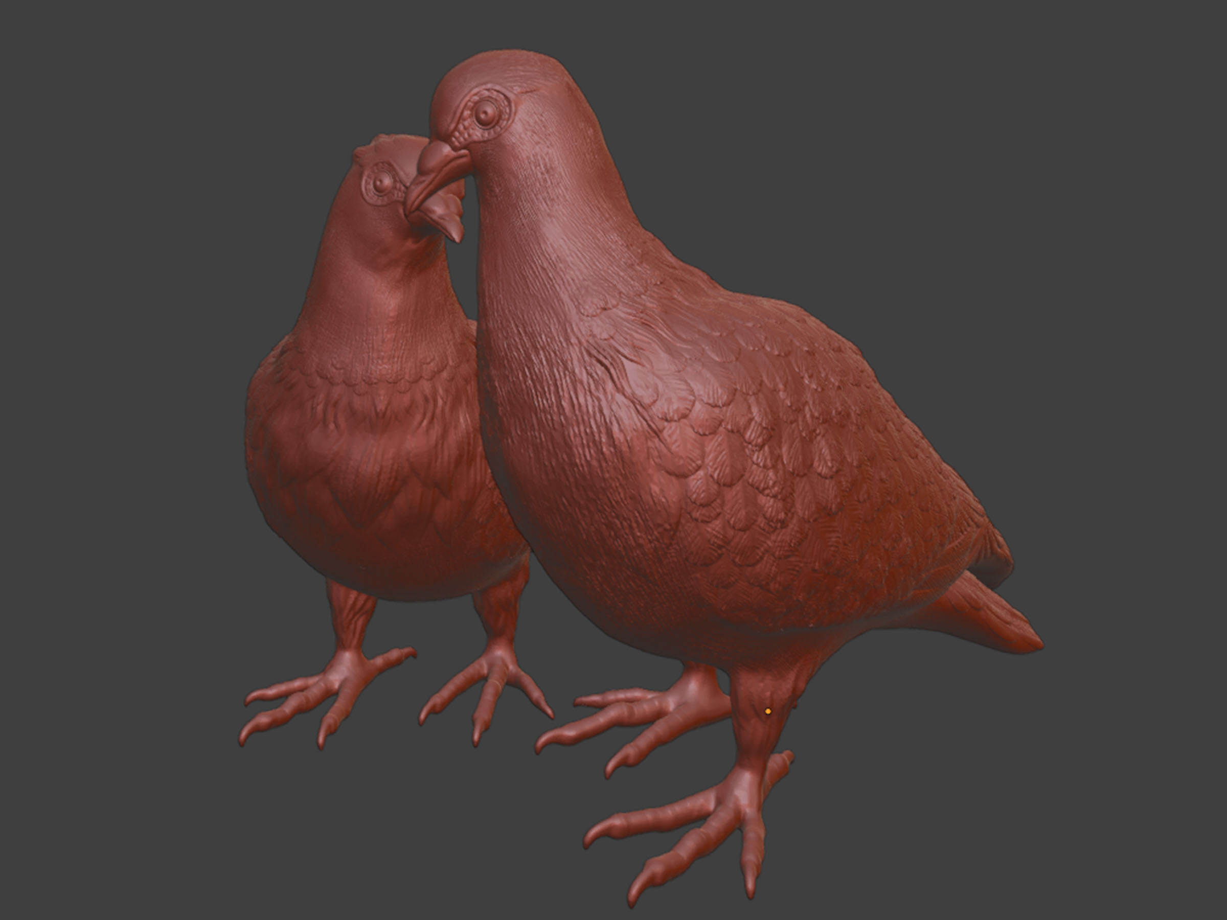 lovely Couple Dove Pigeon Toy 3D print model_8