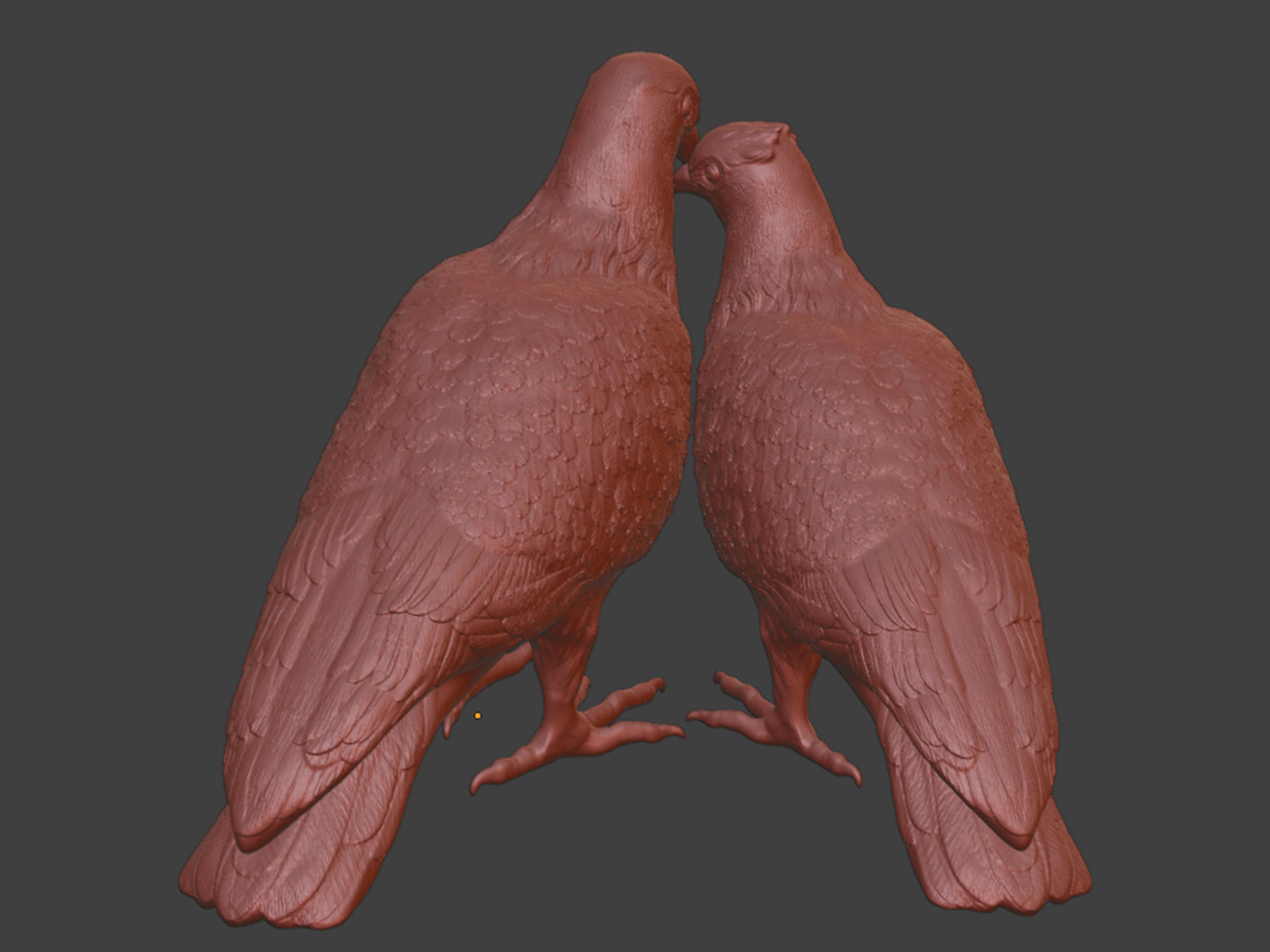 lovely Couple Dove Pigeon Toy 3D print model_9