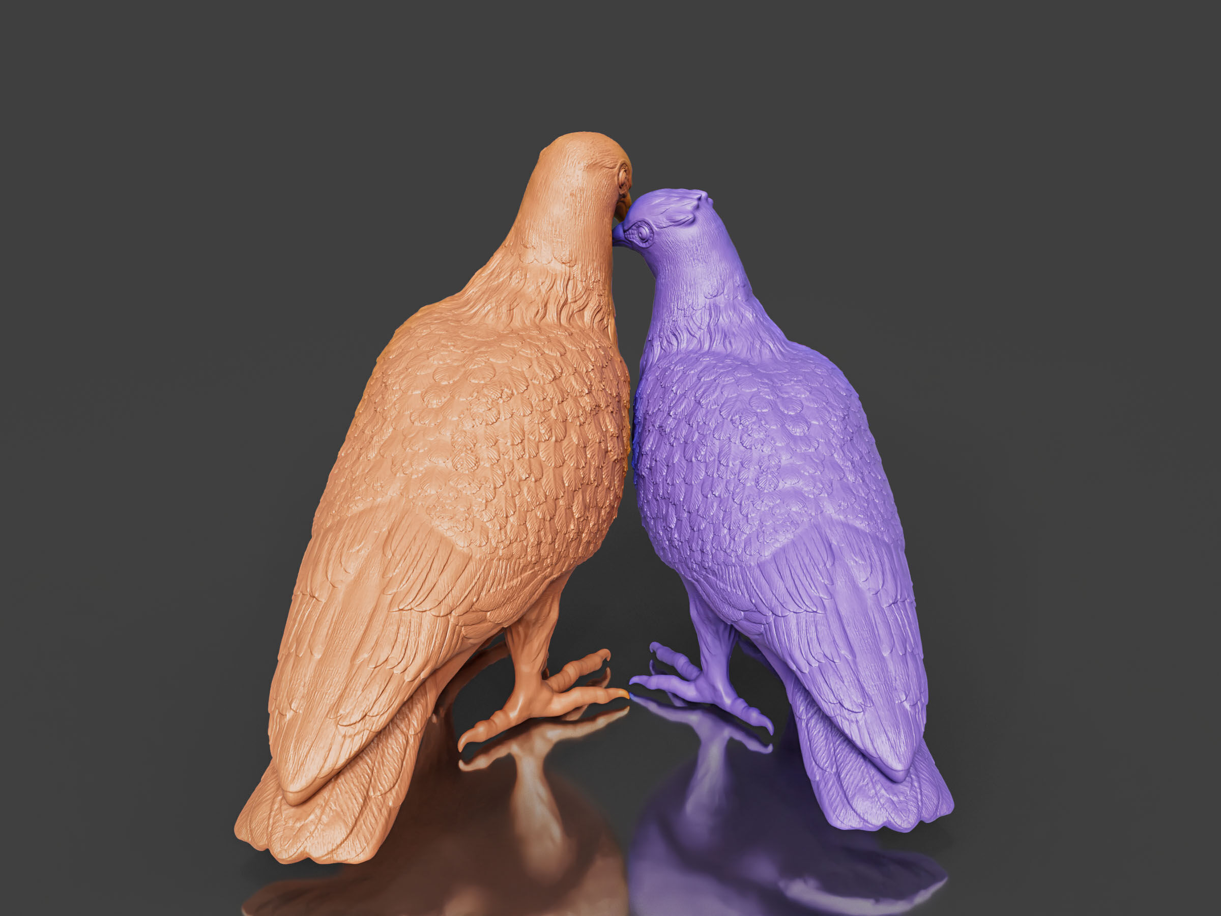 lovely Couple Dove Pigeon Toy 3D print model_3