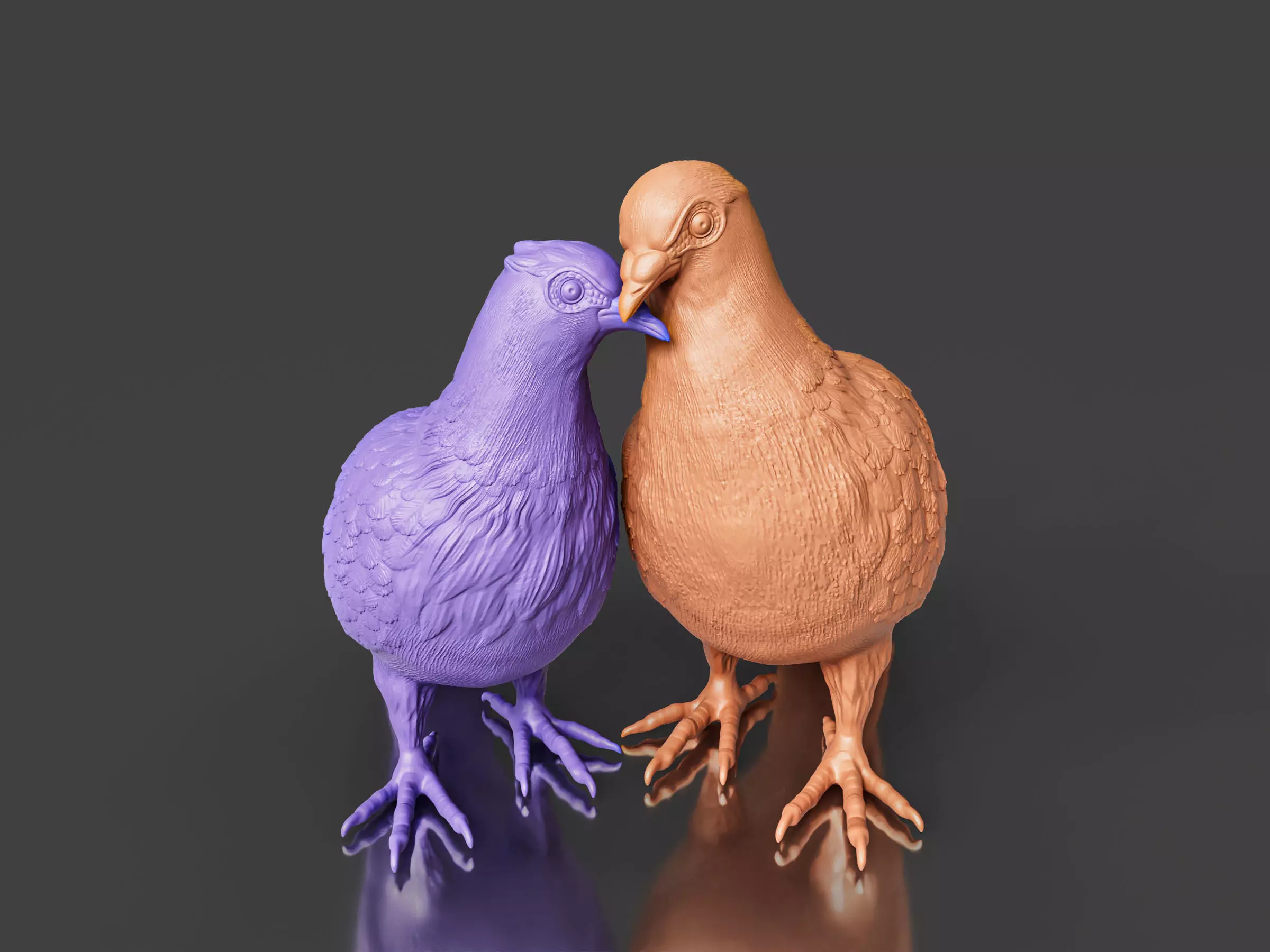 lovely Couple Dove Pigeon Toy 3D print model_0