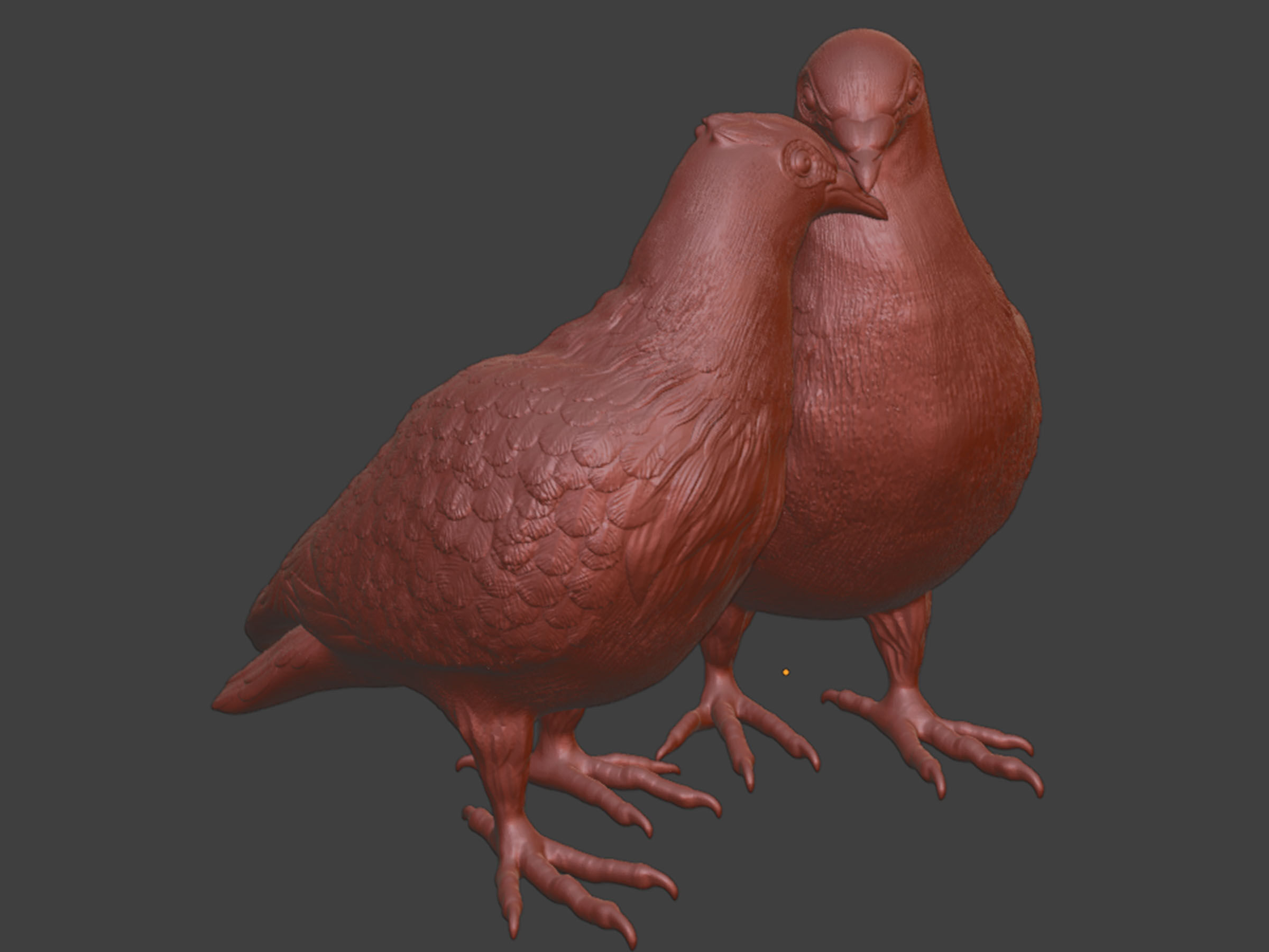 lovely Couple Dove Pigeon Toy 3D print model_7