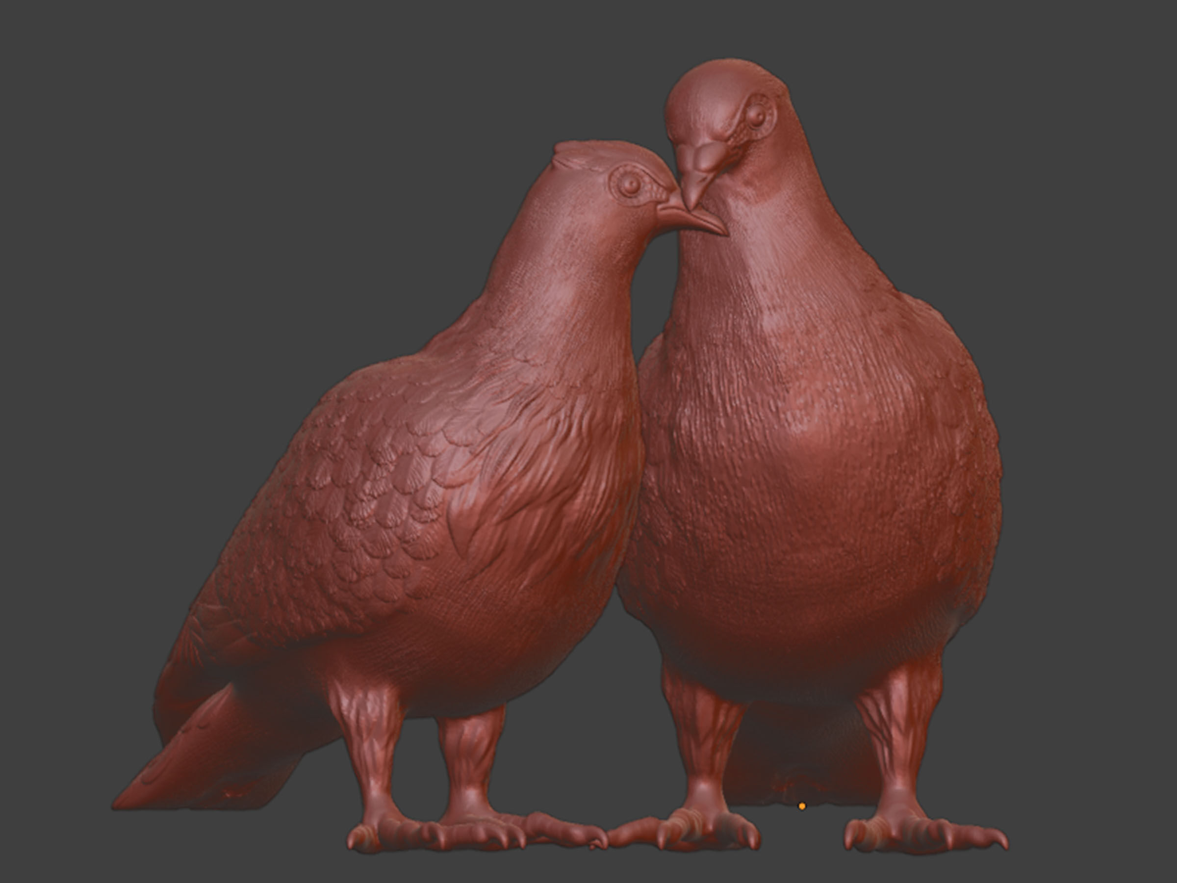 lovely Couple Dove Pigeon Toy 3D print model_6