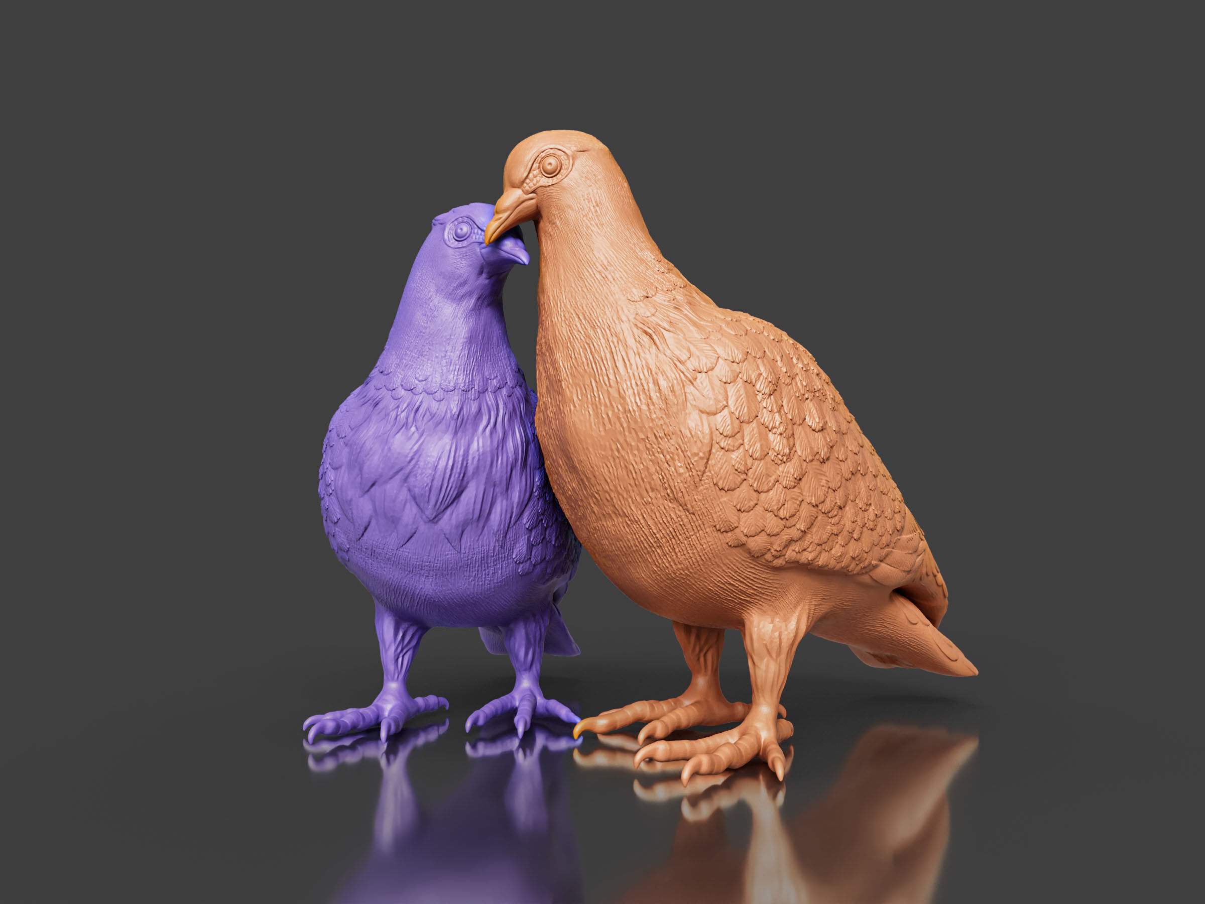 lovely Couple Dove Pigeon Toy 3D print model_5