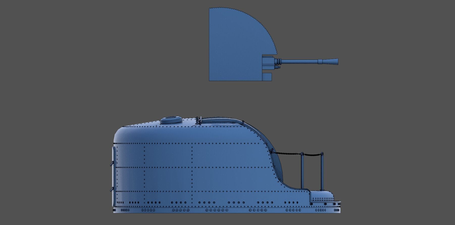 Type 96 turret 1941 - Commercial license - 1-100 scale 3D print model_4