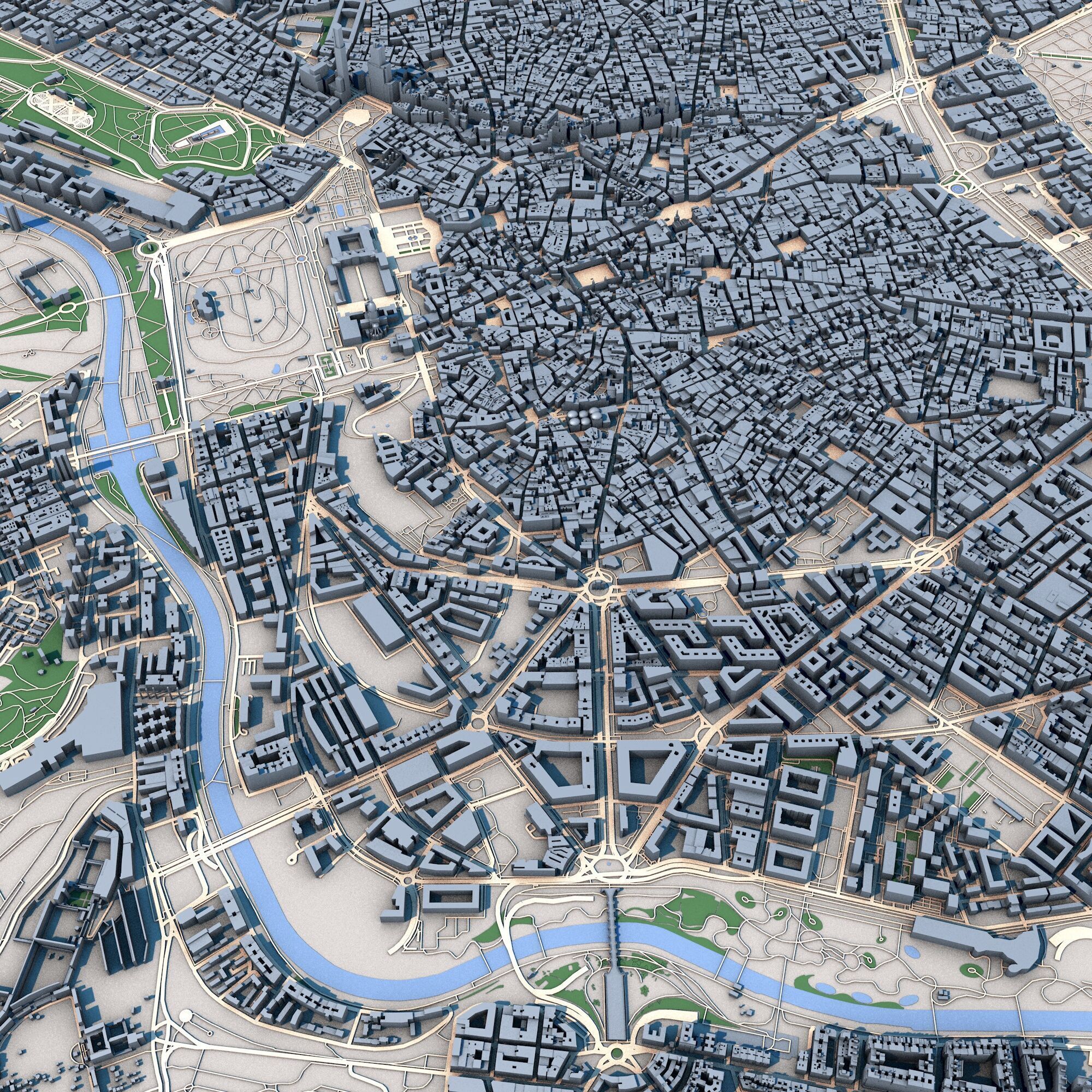 Madrid City Spain 3D model_8