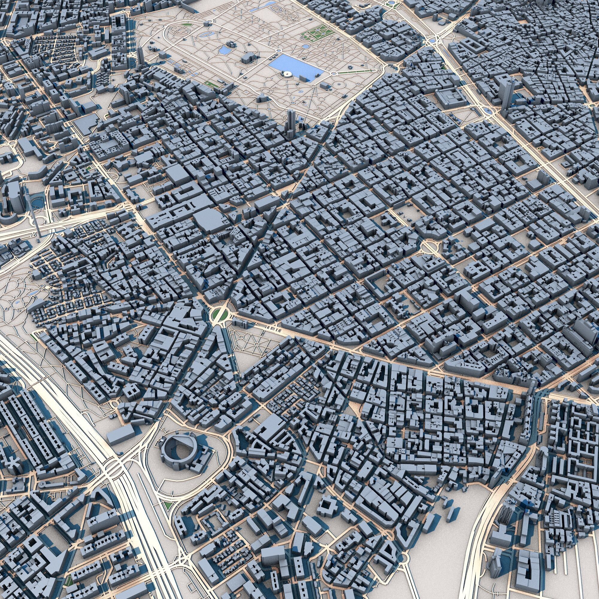 Madrid City Spain 3D model_4