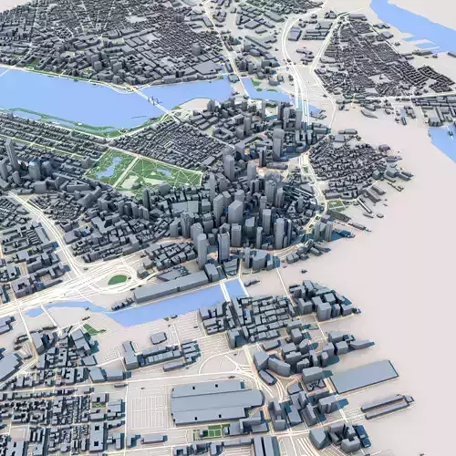Boston City Massachusetts United States 3D model