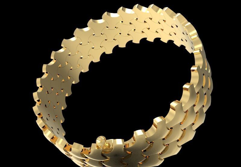 Serpenti Skin Armored Articulated Bracelet 3D print model_7