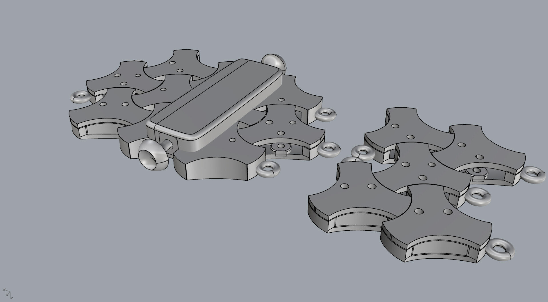 Serpenti Skin Armored Articulated Bracelet 3D print model_21