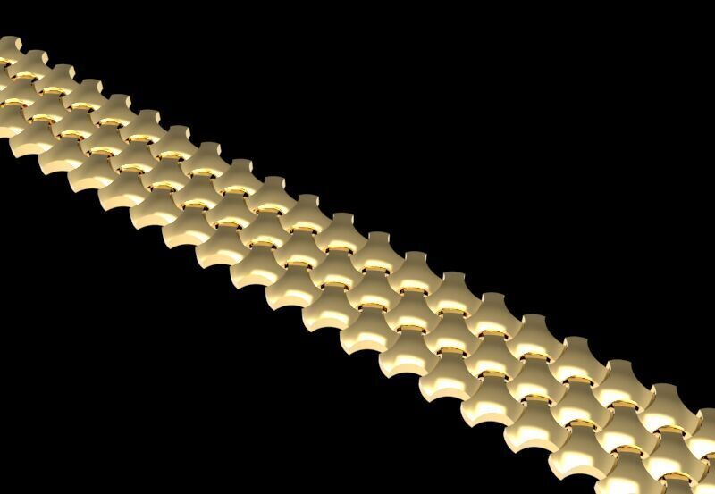 Serpenti Skin Armored Articulated Bracelet 3D print model_3