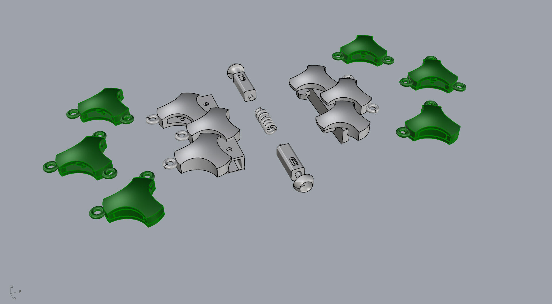 Serpenti Skin Armored Articulated Bracelet 3D print model_23