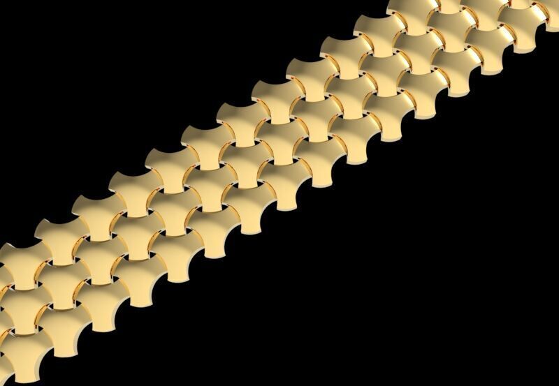 Serpenti Skin Armored Articulated Bracelet 3D print model_5