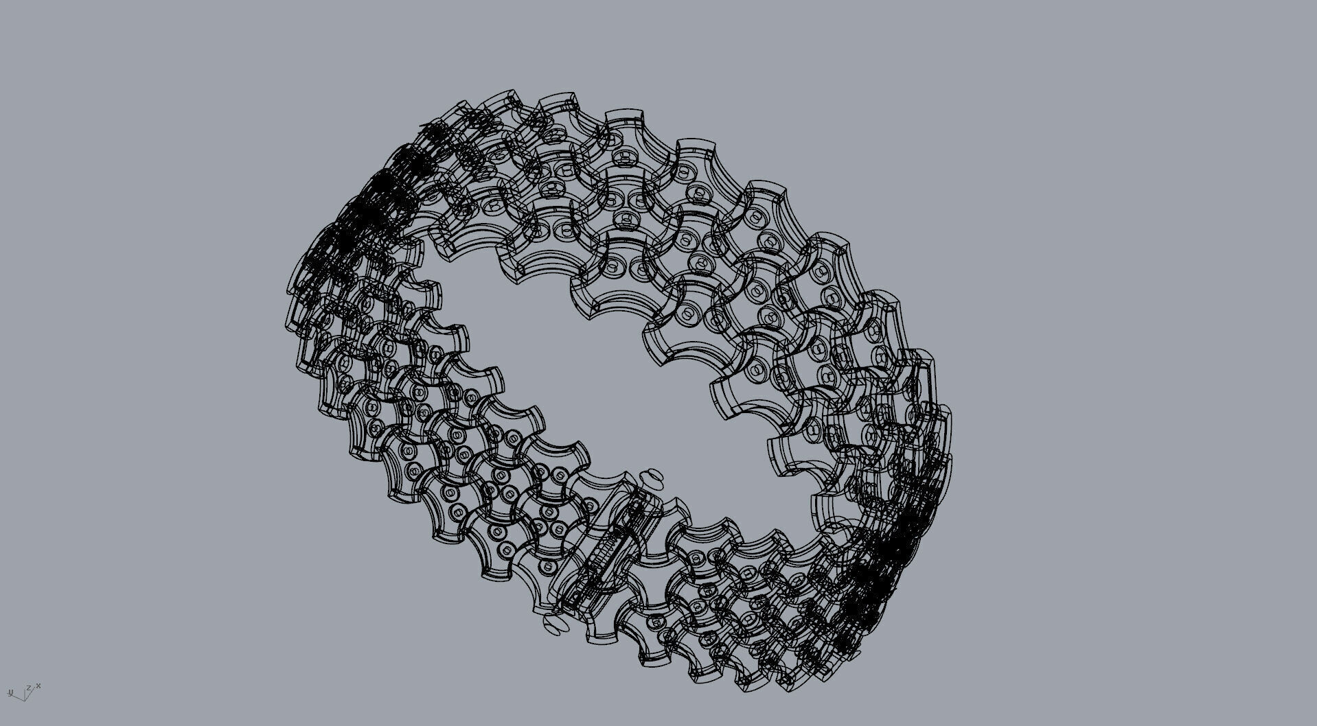 Serpenti Skin Armored Articulated Bracelet 3D print model_24