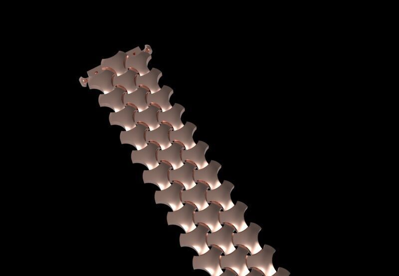 Serpenti Skin Armored Articulated Bracelet 3D print model_36