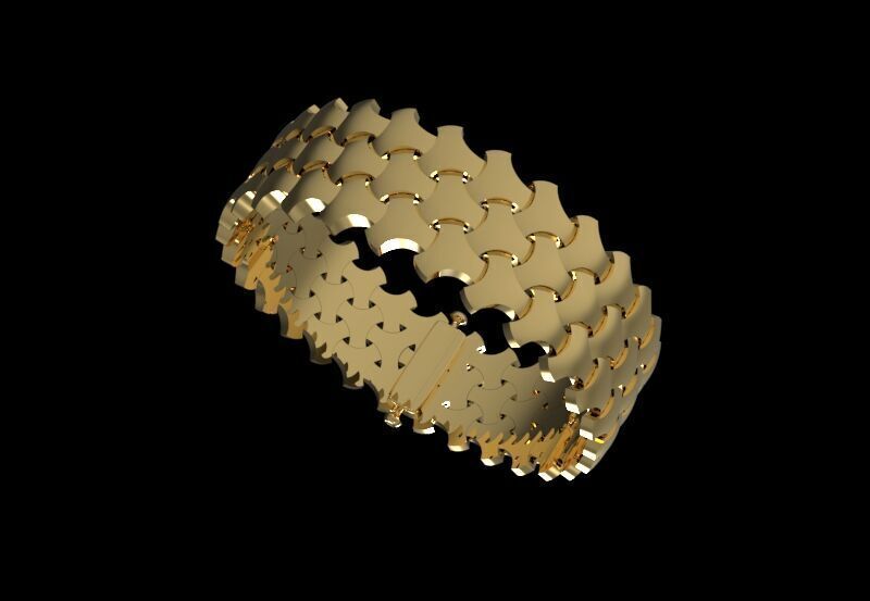 Serpenti Skin Armored Articulated Bracelet 3D print model_6