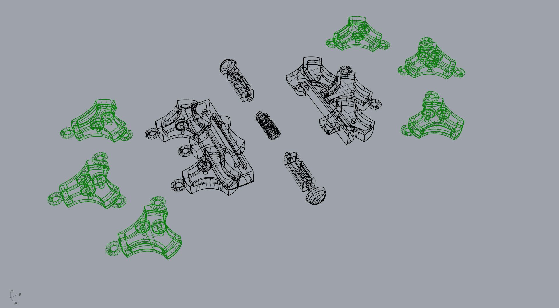 Serpenti Skin Armored Articulated Bracelet 3D print model_25