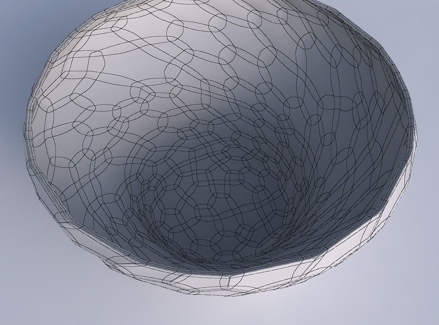 Bowl wide and twisted with fine organic cells 3D print model_6