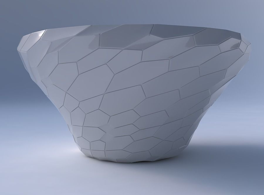 Bowl wide and twisted with fine organic cells 3D print model_4