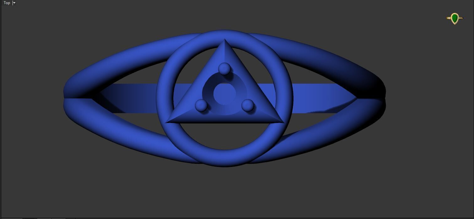 Ring with a stone - variant 2 3D print model_24