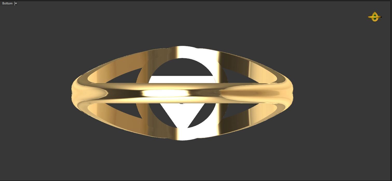 Ring with a stone - variant 2 3D print model_13