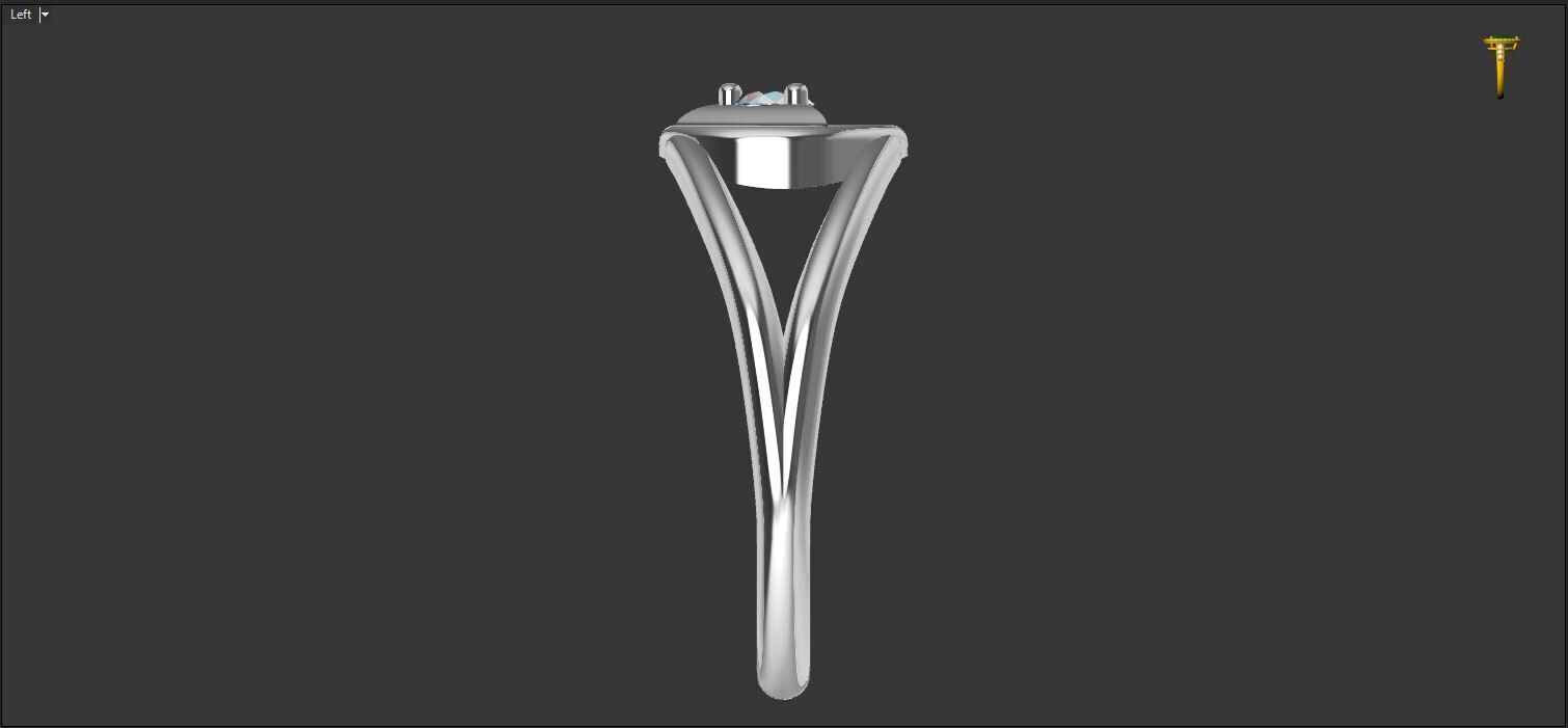 Ring with a stone - variant 2 3D print model_17